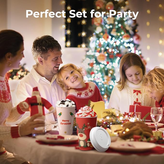 Fit Meal Prep 50 Pack 16 oz Christmas Disposable Coffee Cups - Image 5