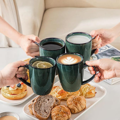 vancasso STARRY Ceramic Coffee Mug Set of 6, 16 Oz Tea Cups - Image 5