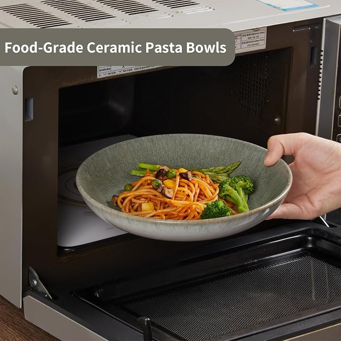 Pasta Bowls of 4, 32 Oz Salad Bowls Soup Bowls, Large Pasta Serving Bowl - Image 6