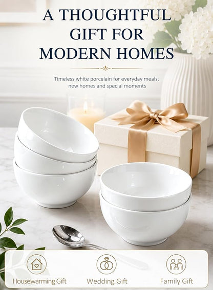 Small Bowls Set, 10 oz Porcelain Bowls of 4 | Ceramic, - Image 7