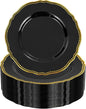 60pcs Black Plastic Plates by Hioasis