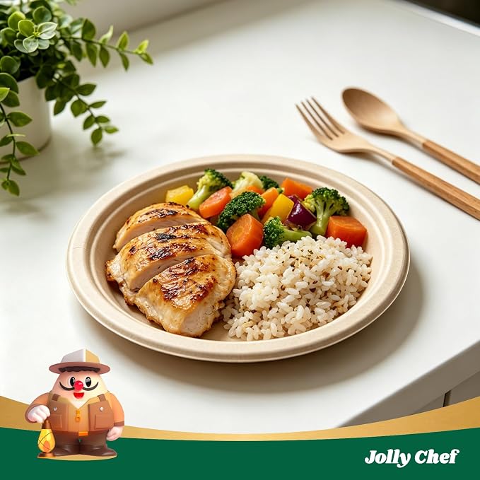 Compostable Heavy Duty Plates   Eco-Friendly Disposable Paper - Image 4