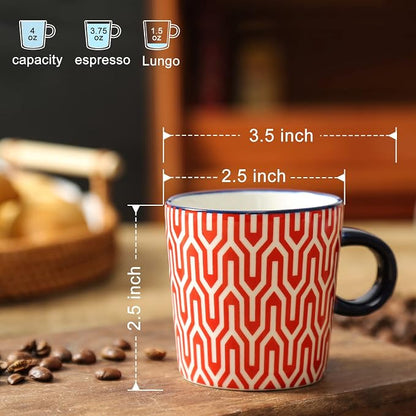KitchenTour Porcelain Espresso Cups 4 ounce set of 4 - Image 2