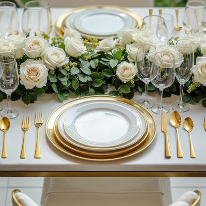 KINGSTONE Silverware Set for 12, 60-Piece Forged 18/10 Stainless Steel Flatware Set, Mirror Finish Cutlery Set Dishwasher Safe for Home, Restaurant, Wedding, Party, Gold