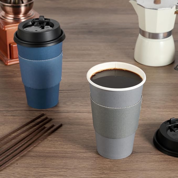 LITOPAK 100 Pack 16 oz Disposable Coffee Cups - Image 5