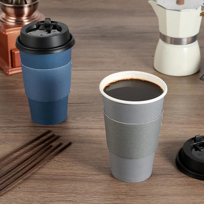LITOPAK 100 Pack 16 oz Disposable Coffee Cups - Image 5