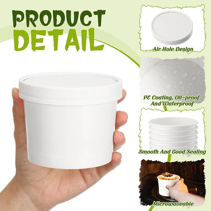 Fulmoon 100 Pack Paper Soup Containers - Image 3