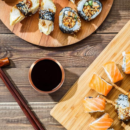 8 Pack 3.5inch Stainless Steel Sauce Dishes Mini Individual Saucers Bowl Round Seasoning Dishes Sushi Dipping Bowl Appetizer Plates, Rose Gold