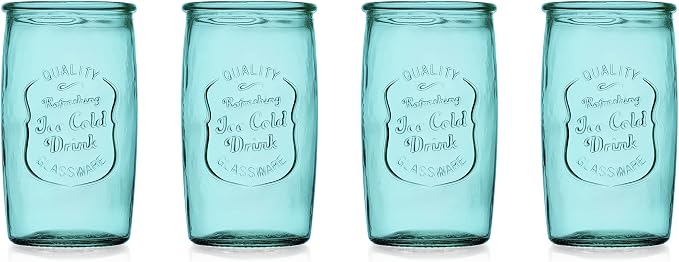 Glaver's Highball Glasses Set of 4 – 20oz Artistic Ice-Cold Pretty Blue – - Image 8