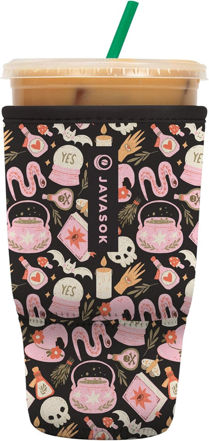 Sok It JavaSok Iced Coffee & Cold Soda Insulated Neoprene Cup Sleeve (Spellbound, Large: 30-32oz)