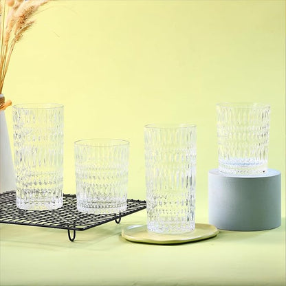 Loivttvv Glassware Drinking Glasses Set of 8, 14 oz Highball Glasses & 10 oz - Image 7