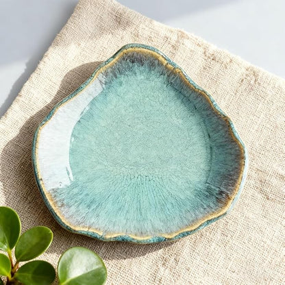Green Ceramic Decorative Bowl – 12 In Fruit Bowl, Candy Dish, Key Bowl for Entryway Table, Trinket Dish, Ring Dish, Jewelry Tray, Porcelain Catchall for Kitchen, Bedside, Living Room Home Decor