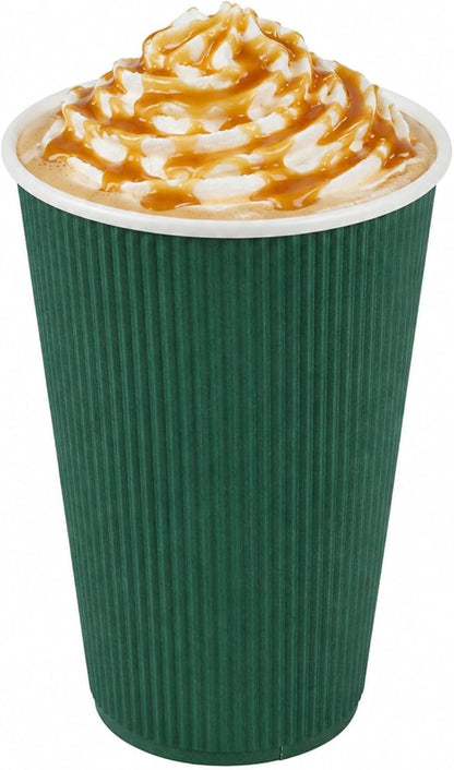 Restaurantware Ripple Wall Coffee Cups 500 Count 16 Ounce Insulated Forest by Restaurantware