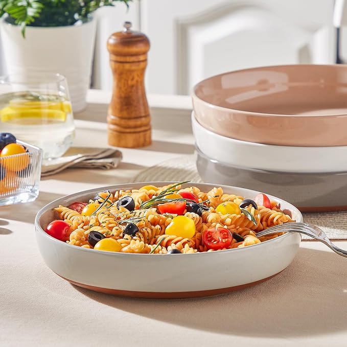 MALACASA 48 Oz Pasta Bowls Set of 4, Stoneware Dinner Bowls, Chip-Resistant - Image 5