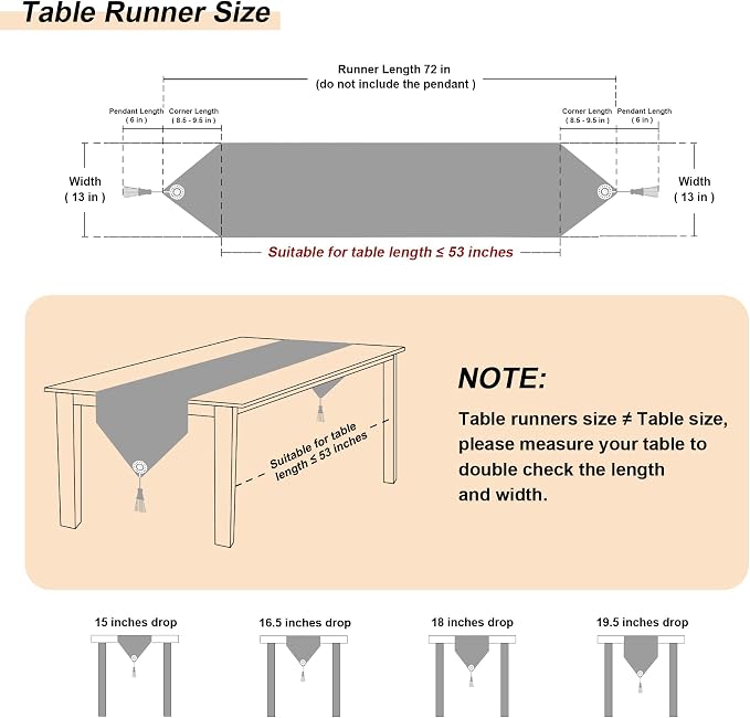 Loom and Mill Luxury Chenille Damask Table Runner 72 inches Long, 13x72 inch - Image 2
