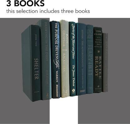 Real Books by Color® (Set of 3, Green) Decorative Bookshelf Home Decor Shelf Styling Photo Prop