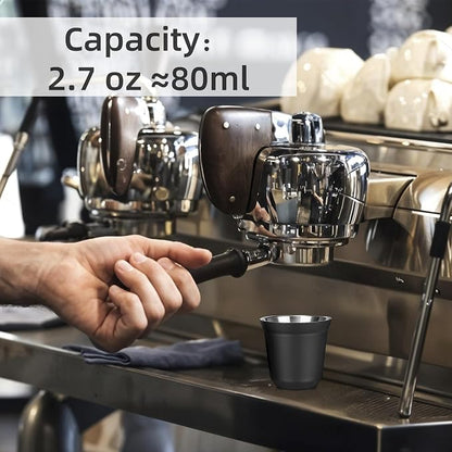 RECAPS 80ml Stainless Steel Espresso Cups Set | 2 Pack Double Wall 304 - Image 2