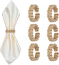 Meplait Napkin Rings Set of 6, Boho Napkins Holders Ring by Meplait