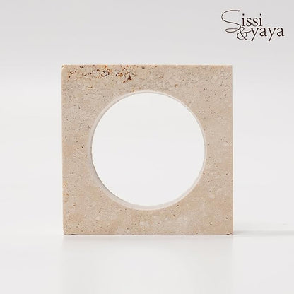 Natural Beige Travertine Napkin Ring - Image 4