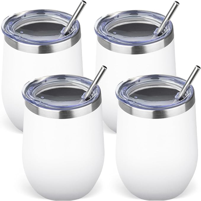 12oz/4 Pack Stainless Steel Wine Tumbler by GUDEMAO