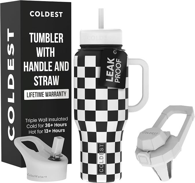Coldest Tumbler with Handle and Straw by Coldest