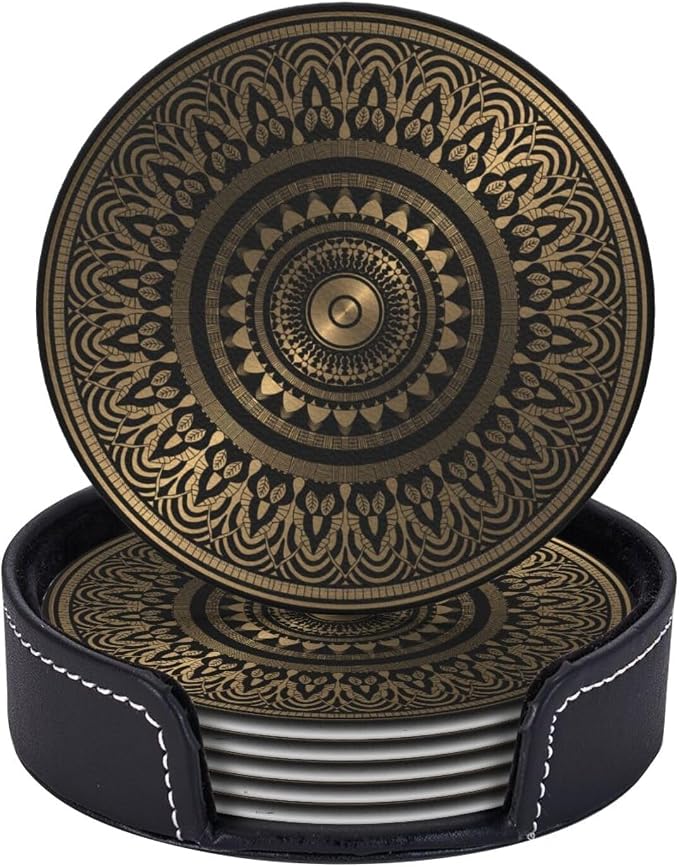 Drink Coasters with Holder Stand Set of 6 by Unknown