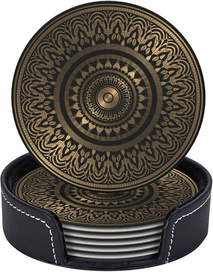 Drink Coasters with Holder Stand Set of 6 by Unknown