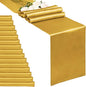 15-Pack Gold 12 x 108 inches Long Premium Satin Table Runner | Wedding by REWOMC