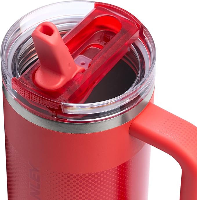 STANLEY Quencher ProTour Flipstraw Tumbler, 30 oz, Hot Coral Fade | Built-In - Image 2