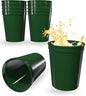 PartyPrints 10 Pack 16 oz Kelly Green Reusable Blank Plastic Cups, Stadium Cups by PartyPrints