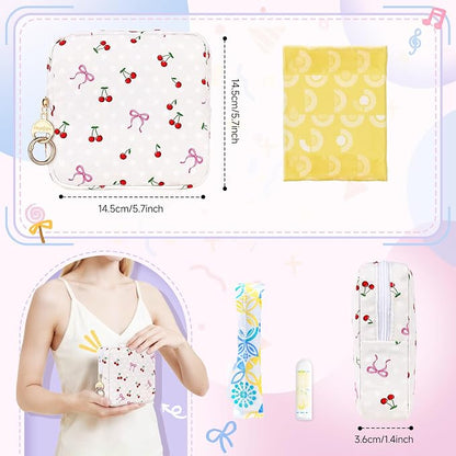 Period Bag for Teen Girls, Canvas Sanitary Napkin Storage Bag - Image 2