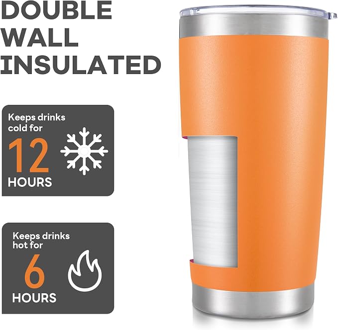 20 oz Tumbler with Lid Stainless Steel Insulated Tumblers Bulk Cups Mug | - Image 3