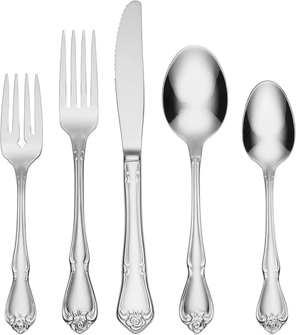 Oneida True Rose 45 Piece Everyday Flatware, Service by Oneida
