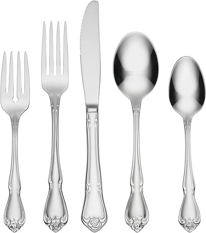 Oneida Silverware Set, True Rose 20-Piece Everyday Flatware Set, Service by Oneida