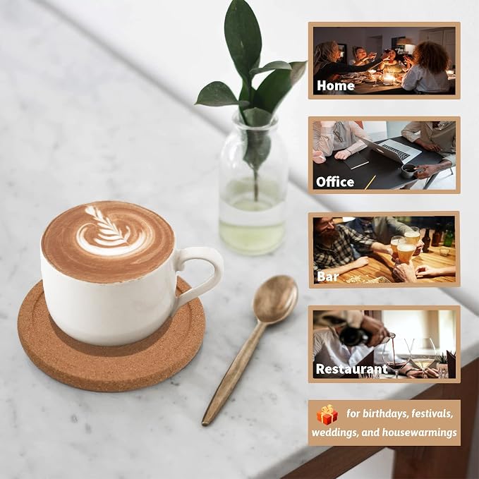 Cork Coasters for Drinks Absorbent - Image 5