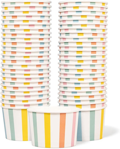MATICAN Paper Ice Cream Cups, 50-Count 9-Oz Disposable Dessert, Snack Bowls by MATICAN