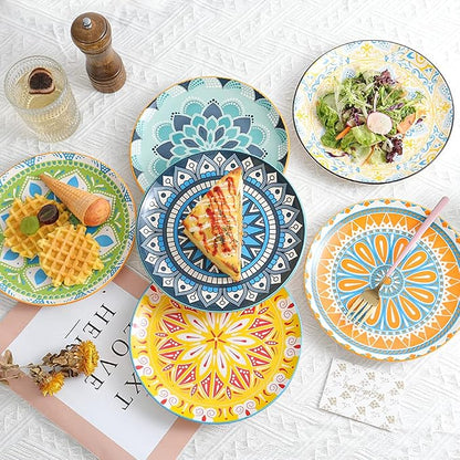 Dinner Plates Set of 6, 8 Inch Scratch Resistant Ceramic Plates, Dishwasher and - Image 7