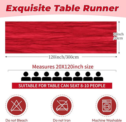 6 Pack Red Cheesecloth Table Runner 20 x 120 Inch Gauze Table Runner Fabric - Image 2