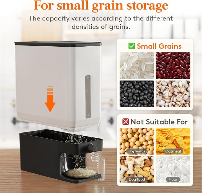 Lifewit Rice Dispenser 25 Lbs, Airtight Storage - Image 5