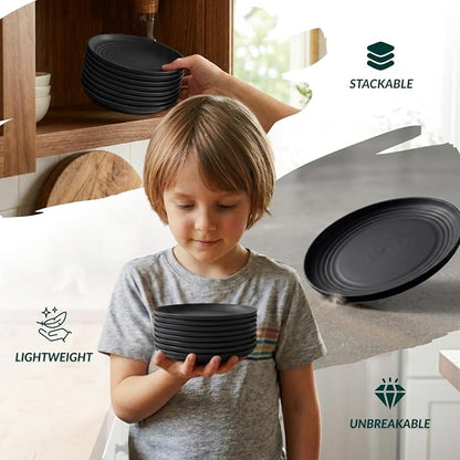 Black Small Plates | 5.7" Unbreakable Melamine Appetizer & Dessert Plates - Image 6
