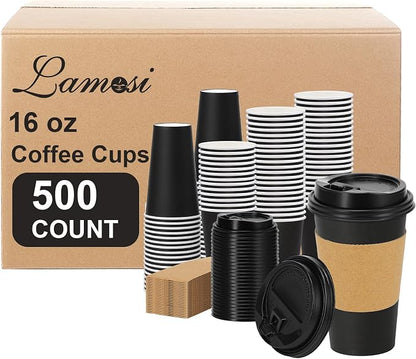 Lamosi 500 Pack 16 oz Disposable Coffee Cups by BuyNow