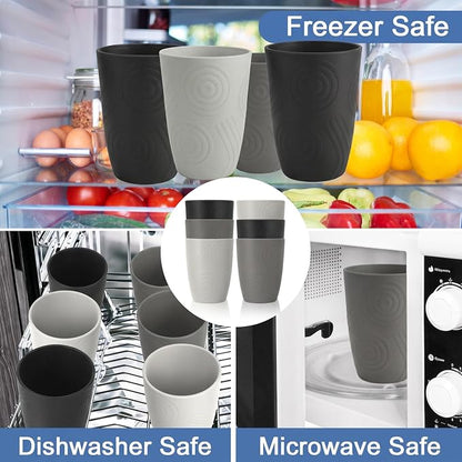 Wheat Straw Cups 6 PCS - 16 OZ Drinking Glasses - Image 5