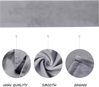 BALCONY & FALCON Table Runner Velvet Silver Gray 14"x95" | Elegant, Fall Decor - Image 2