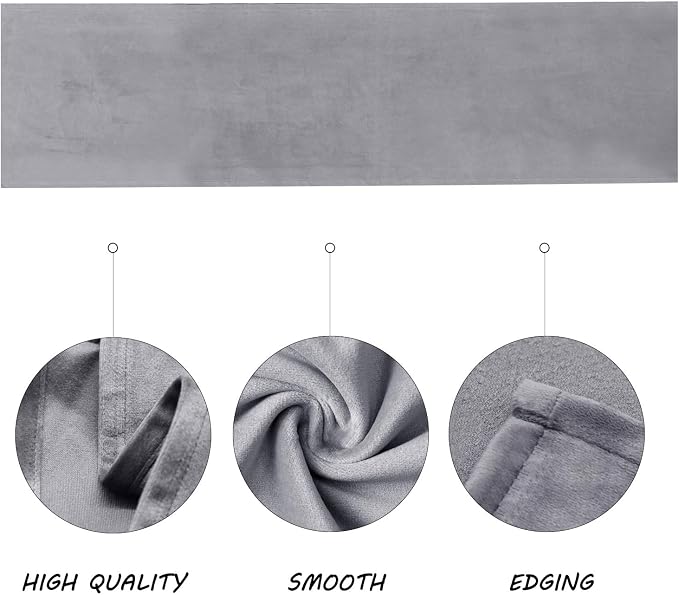 BALCONY & FALCON Table Runner Velvet Silver Gray 14"x71" | Elegant, Fall Decor - Image 2