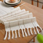 Ivory White Rustic Linen Table Runner 72 Inches Long by Niviy