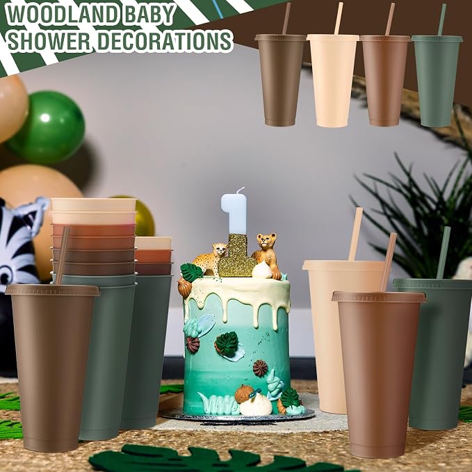 Skylety 12 Pcs Woodland Plastic Cups - Image 6