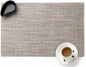 Black PVC Placemat Set of 1/6/10 Square Bamboo Tableware Pad Heat Wipe Clean by Unknown