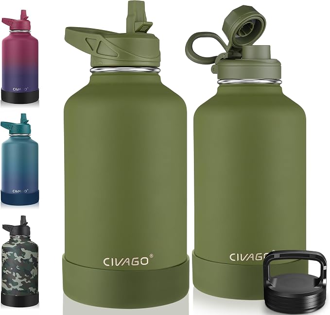 CIVAGO 64 oz Insulated Stainless Steel Water Bottle by CIVAGO