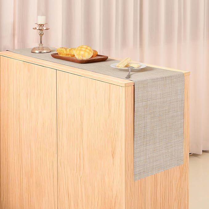 Table Runner 72 Inches Long, Vinyl Woven Heatproof Table Runners | Washable - Image 6