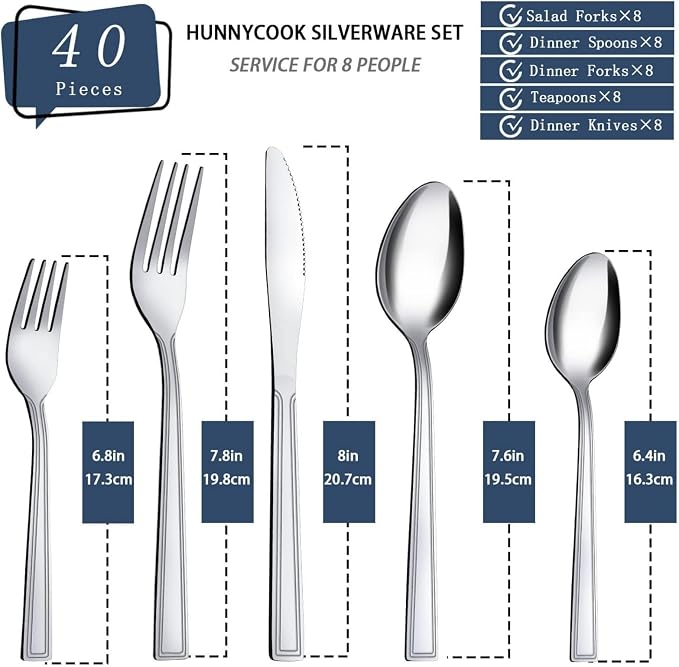 Hunnycook 40-Piece Silverware Set - Image 2